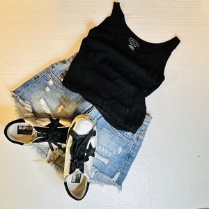 Van Heusen Black Lack Tank Top